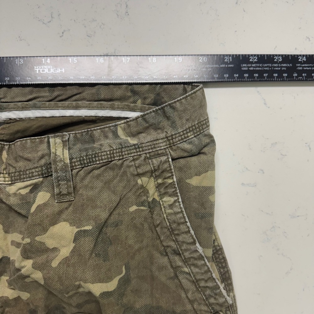 Y2K Old Navy Cargo Pants Mens 40x29 Green Camo Cotton Loose Fit Military Style - Picture 5 of 7